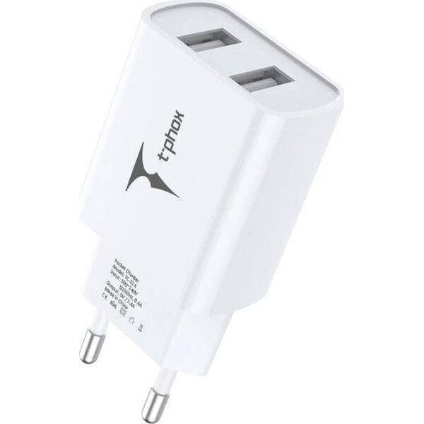 Ładowarka T-Phox ŁAD SIEC T-PHOX POCKET SERIES 2xUSB TCC-224 12W 2.4A WHITE