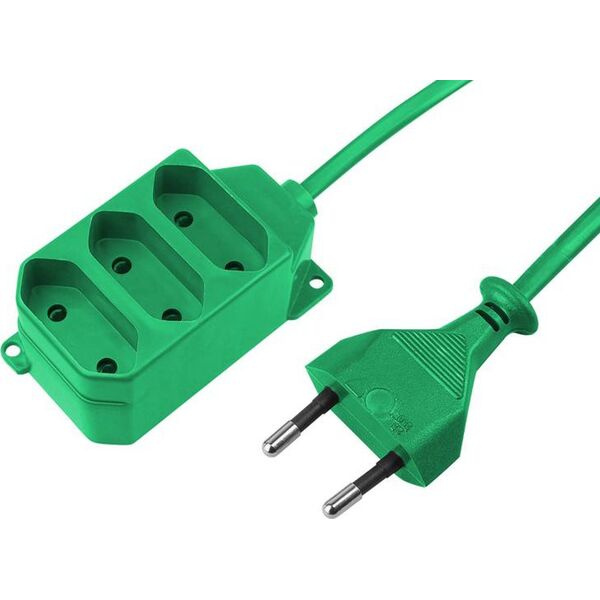 Καλώδιο επέκτασης Jonex 3-πρίζα b/u Euro 2.5A 1.5m /OMYp 2x0.75/ πράσινο PS-362 P 5963603 5907570007154