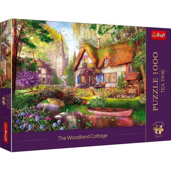 Trefl Puzzle 1000 elementów Premium Urocza chatka w lesie