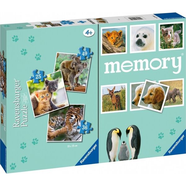 Puzzle 3w1 Dzieci zwierzšt gra memory