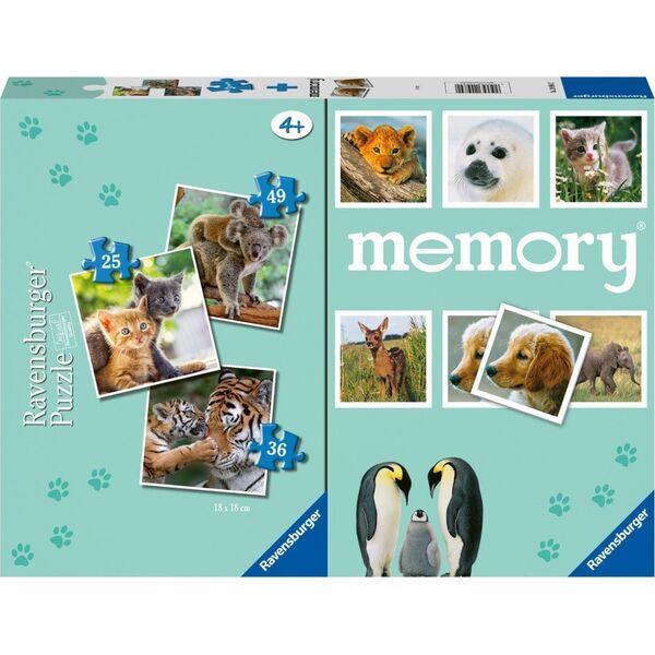 Puzzle 3w1 Dzieci zwierzšt gra memory
