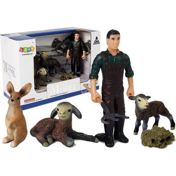 Zestaw Figurek Farma Zwierzęta Domowe Rolnik LEAN Toys