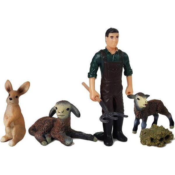 Zestaw Figurek Farma Zwierzęta Domowe Rolnik LEAN Toys
