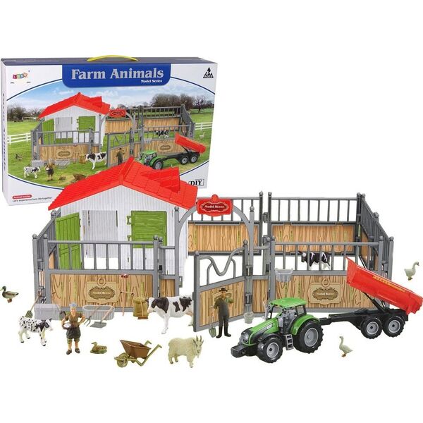 Zestaw Do Złożenia DIY Farma Wysoki Płot Zwierzęta Krowa Kaczka LEAN Toys