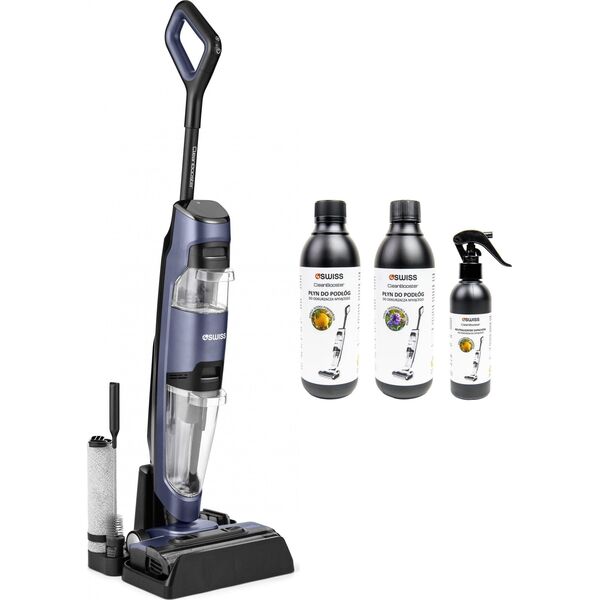 Odkurzacz pionowy 4Swiss VC024 CleanBooster Black + środki czystości