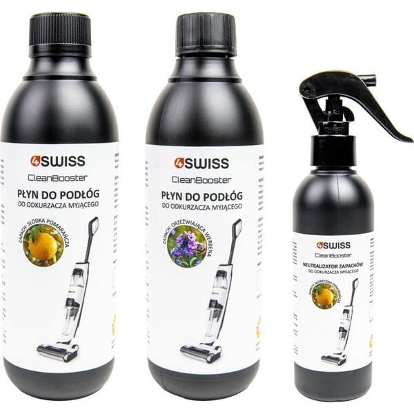 Odkurzacz pionowy 4Swiss VC024 CleanBooster Black + środki czystości