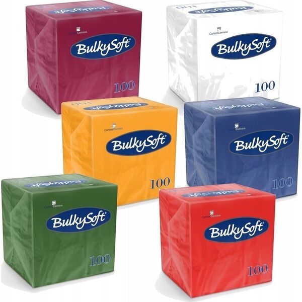Χαρτοπετσέτες Bulkysoft BulkySoft 24x24cm 2w κόκκινο κυτταρίνης (100) 12941569 8018426007895