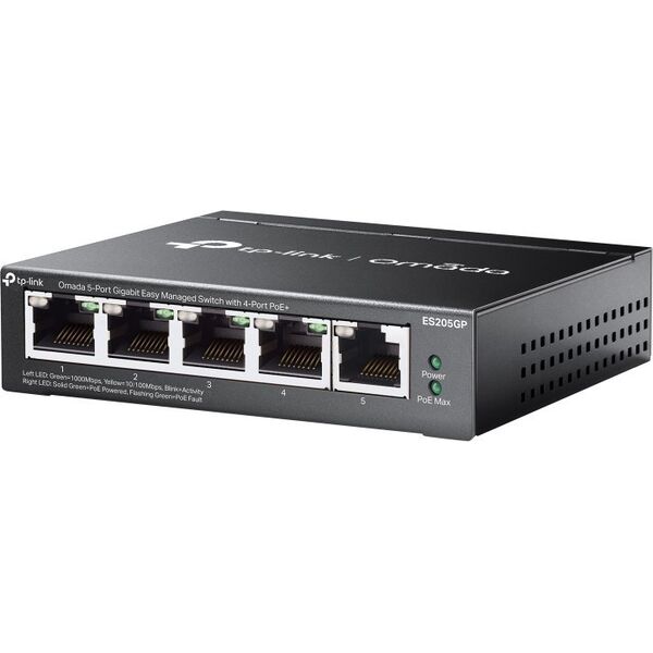 Switch TP-Link TP-Link Omada ES205G Zarządzany Gigabit Ethernet (10/100/1000) Obsługa PoE Czarny