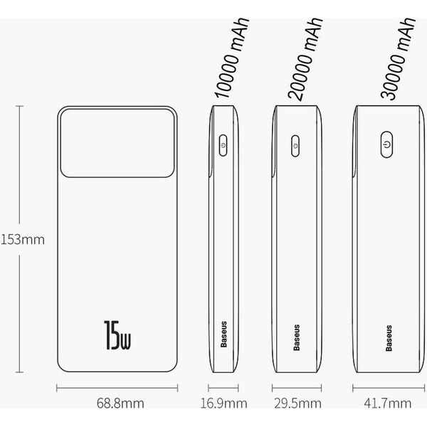 Powerbank Baseus Bipow Digital Display 15W 10000mAh Czarny
