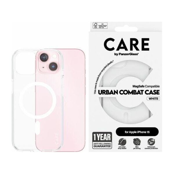 PanzerGlass CARE by PanzerGlass Urban Combat Case iPhone 15 6,1" MagSafe biały/white 1417