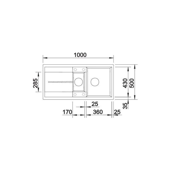 Zlewozmywak Blanco Zlewozmywak METRA 6 S - 100 x 50 cm (517355)