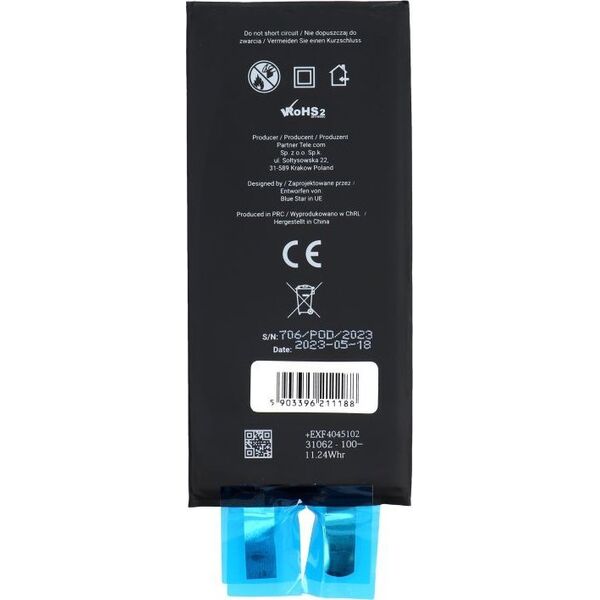 Bateria Blue Star BLUE STAR HQ bateria bez BMS do IPHONE XR 2942 mAh