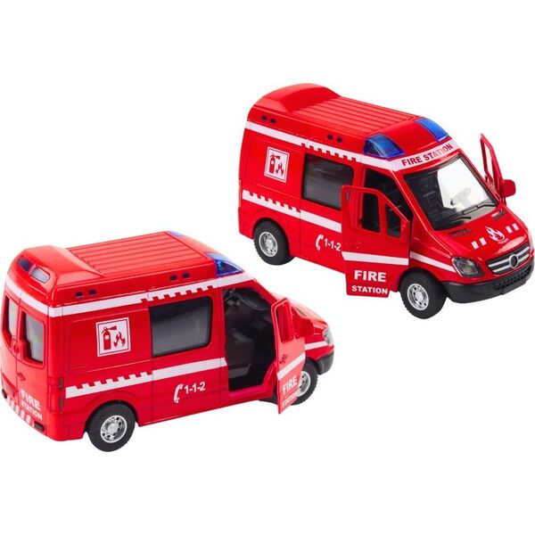 Auto Strażackie 1:32 Otwierane Drzwi Światła Dźwięki Napęd Czerwony