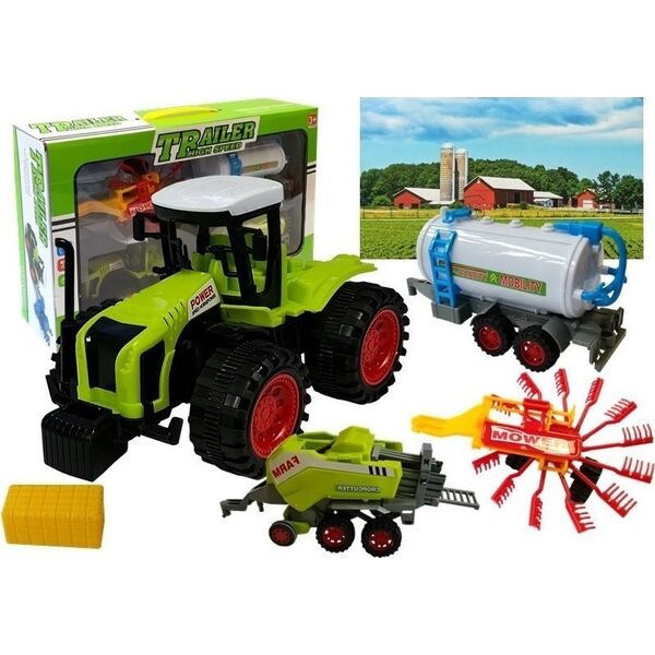 Zestaw Autek Farmerskich Zgrabiarka Prasa LEAN Toys