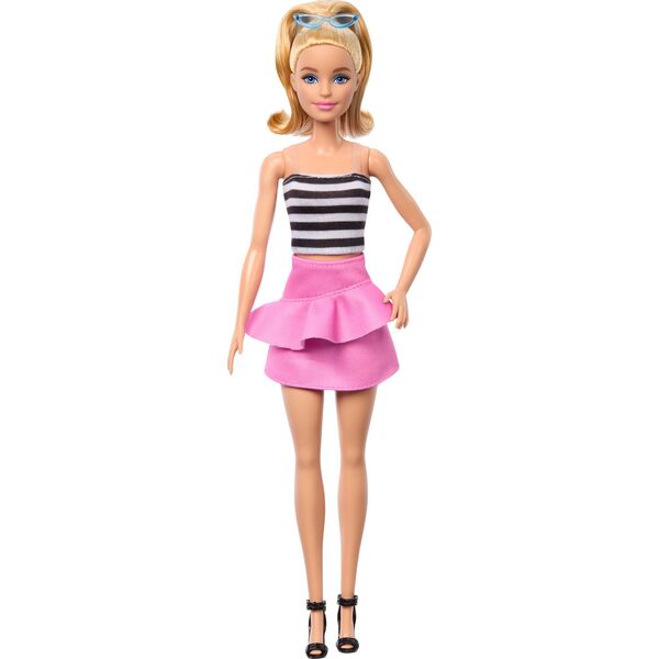 Mattel Lalka Barbie Fashionistas top w biało-czarne paski