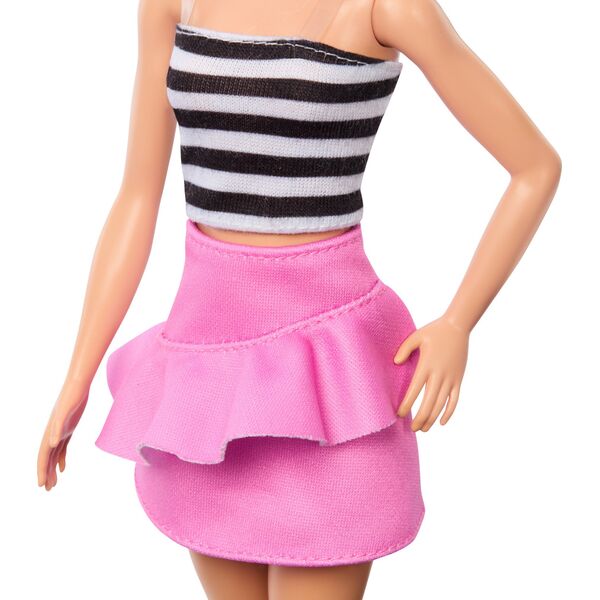Mattel Lalka Barbie Fashionistas top w biało-czarne paski