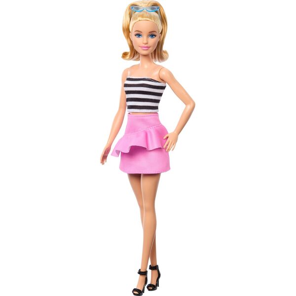Mattel Lalka Barbie Fashionistas top w biało-czarne paski