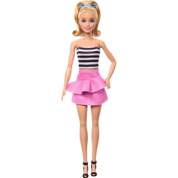 Mattel Lalka Barbie Fashionistas top w biało-czarne paski