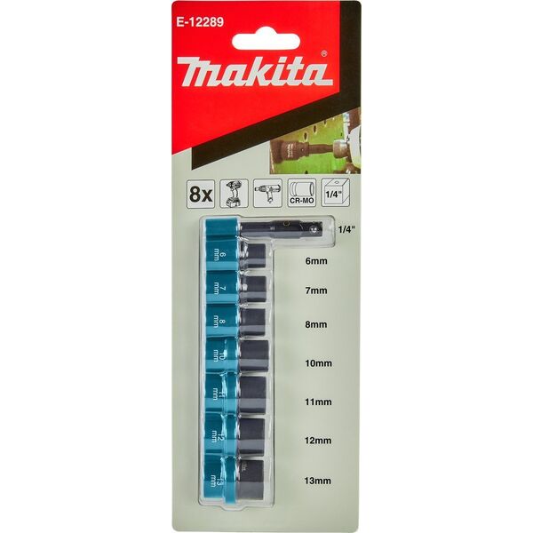 ΜΑΚΙΤΑ MAKITA IMPACT SOCKET SET 1/4" 8 τεμ. 6-13mm 13496650 88381589529