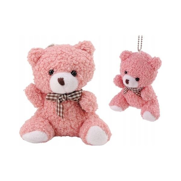 LeanToys Pluszowy Różowy Mały Miś Przytulanka Maskotka Breloczek 10cm