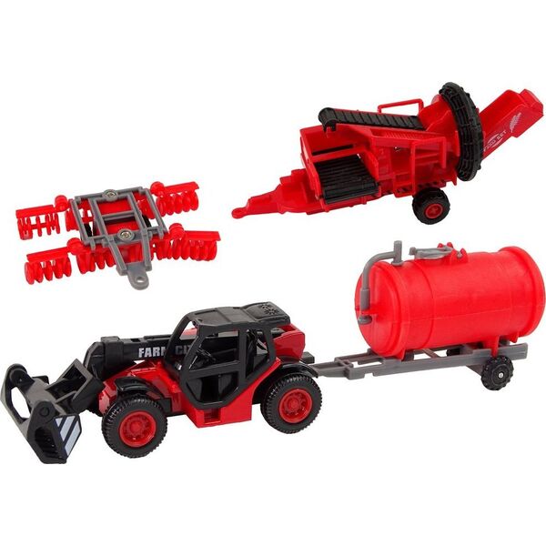 Zestaw Pojazdów Rolniczych Traktor 12 Sztuk Metal LEAN Toys