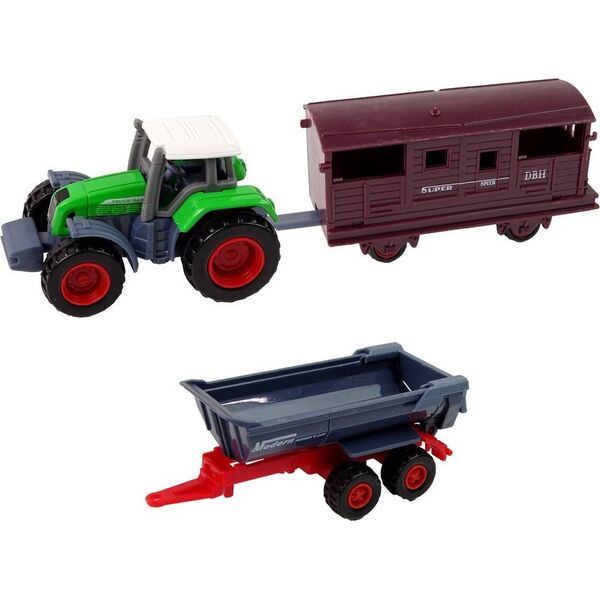 Zestaw Pojazdów Rolniczych Traktor 12 Sztuk Metal LEAN Toys