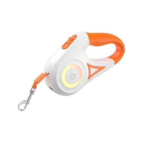 Rojeco Smycz automatyczna LED Rojeco 5m (pomarańczowo-biała)