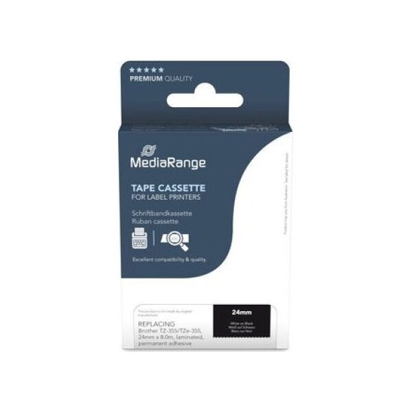 MediaRange MediaRange Schriftbandka. Brother TZ-355/TZe-355 24mm 8m w 13336208 4260664874485