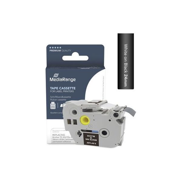 MediaRange MediaRange Schriftbandka. Brother TZ-355/TZe-355 24mm 8m w 13336208 4260664874485