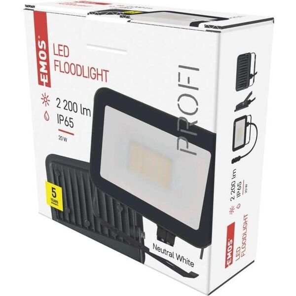 Emos προβολέας LED προβολέας Emos Profi ZS2622 20W 2200lm 4000K IP65 μαύρο 11955267 8592920105689