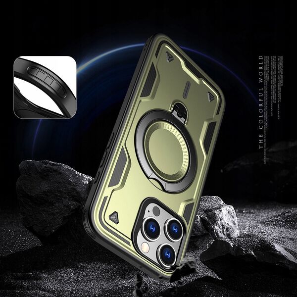 Etui Hybrid Armor Trendy z MagSafe na iPhone 16 Pro Max - zielone