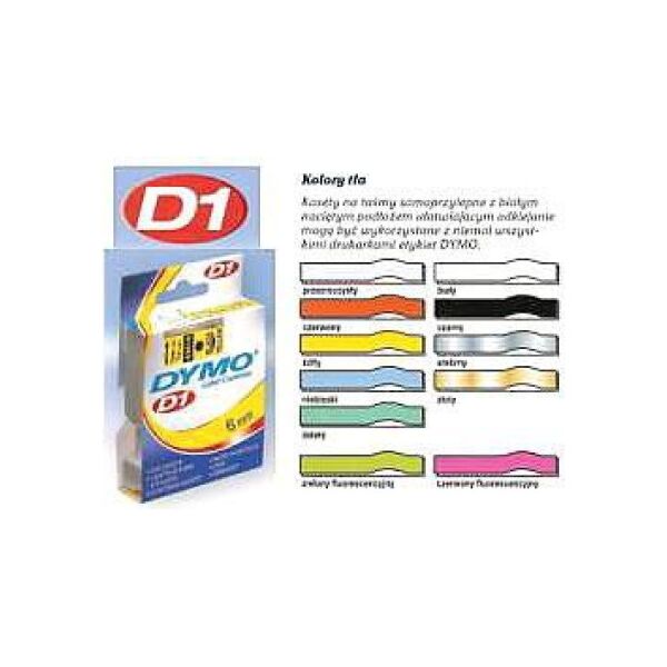 Dymo taśma S0720730 (black on yellow) typ D1