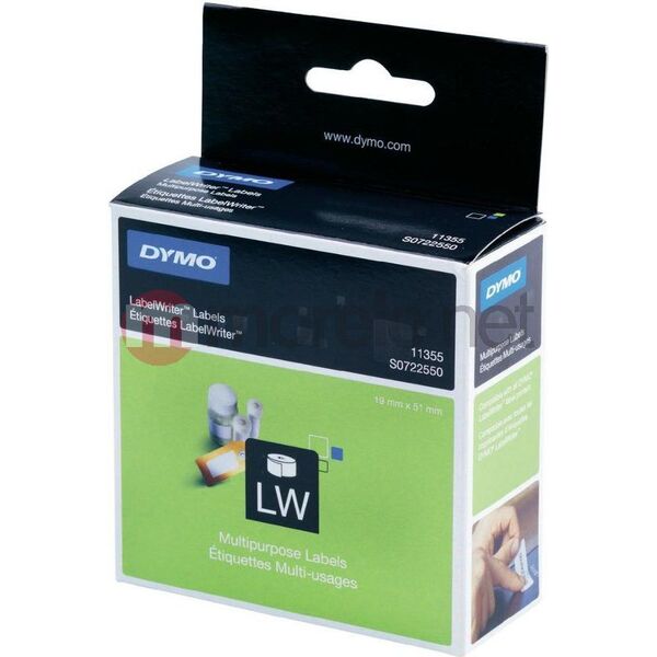Dymo etykiety uniwersalne białe LW 19X51mm (S0722550) nadruk czarny