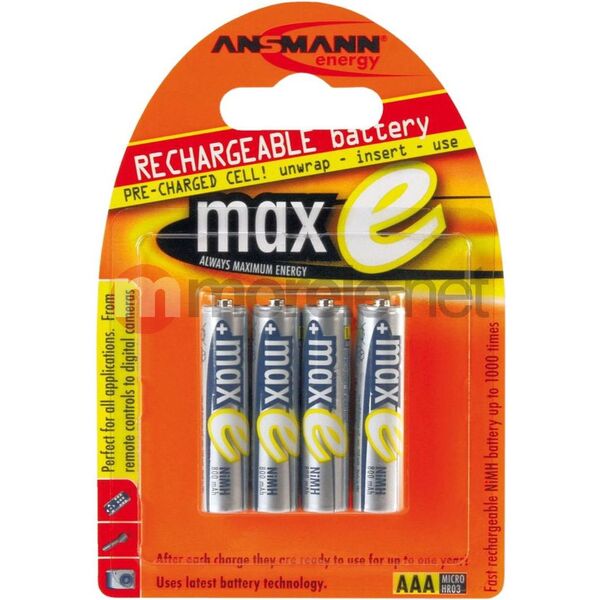 Ansmann Akumulator MaxE AAA / R03 800mAh 4 szt.