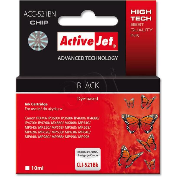 Tusz Activejet tusz ACC-521BN / CLI-521Bk (black)