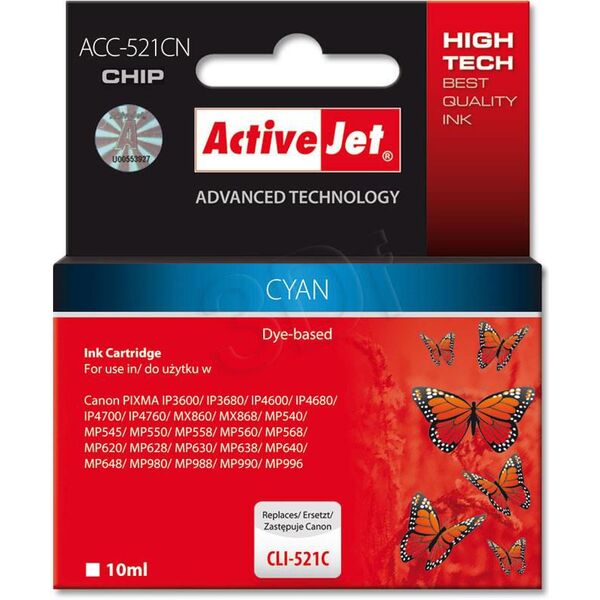 Tusz Activejet tusz ACC-521CN / CLI-521C (cyan)