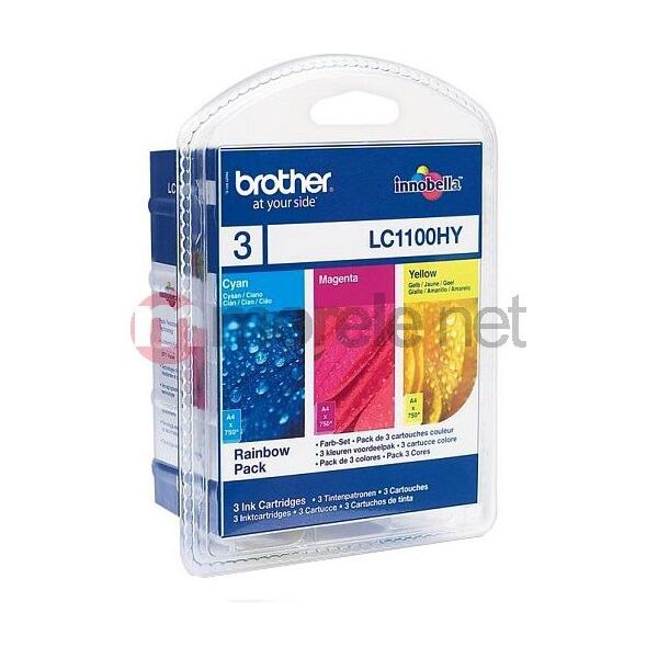 Tusz Brother zestaw tuszy oryginalnych LC-1100HYRBWBP Rainbow Pack