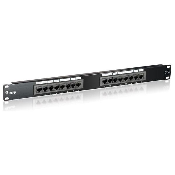 Equip PATCH PANEL 16 PORT 1U KAT.5E CZARNY (235316)