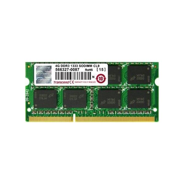 Pamięć do laptopa Transcend JetRam, SODIMM, DDR3, 4 GB, 1333 MHz, CL9 (JM1333KSN4G)