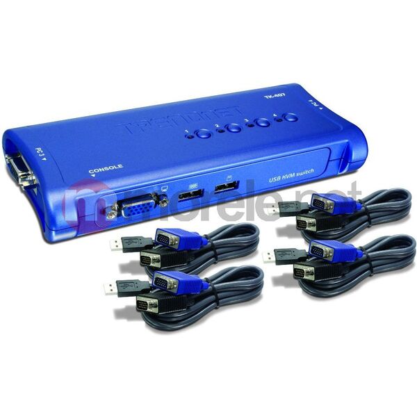 Przełącznik TRENDnet towar w Sosnowcu - Przełączniki KVM i Kable [TRENDnet] 4xK/V/M 2048x1536 4xVGA/USB Cables TK-407K () - Morelenet_432664