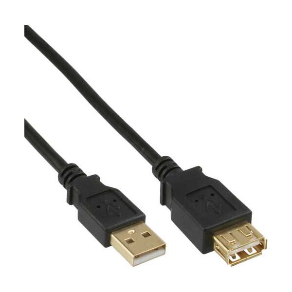 Kabel USB InLine USB-A - USB-A 0.5 m Czarny (34650S)