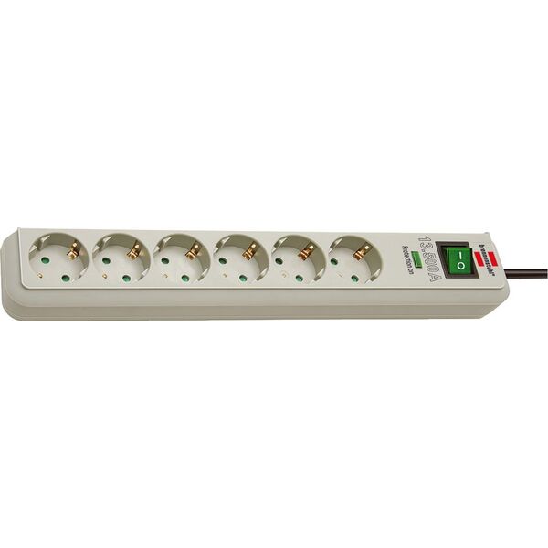 Listwa zasilająca Brennenstuhl Eco-Line przeciwprzepięciowa 6 gniazd 1.5 m szara (1159750015)