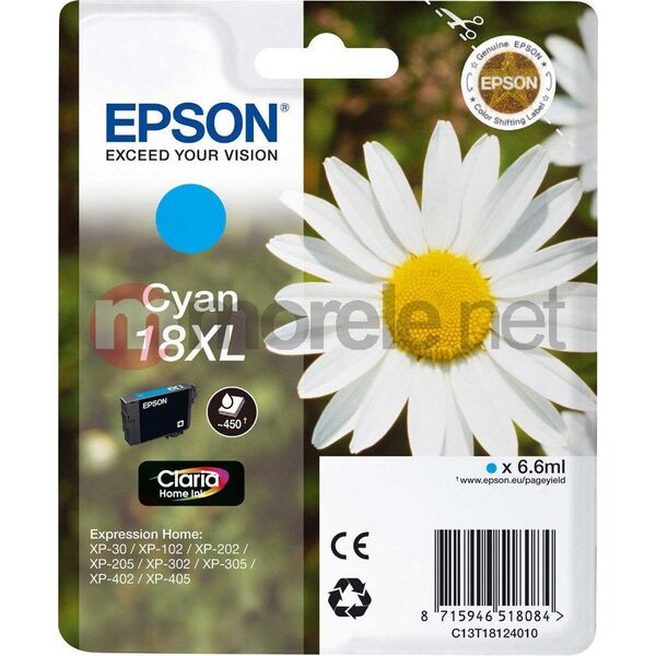 Tusz Epson tusz T1812 (C13T18124010) Cyan