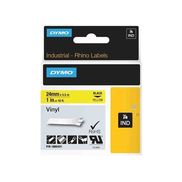Dymo etykieta Rhino zółta 1805431 nadruk czarny