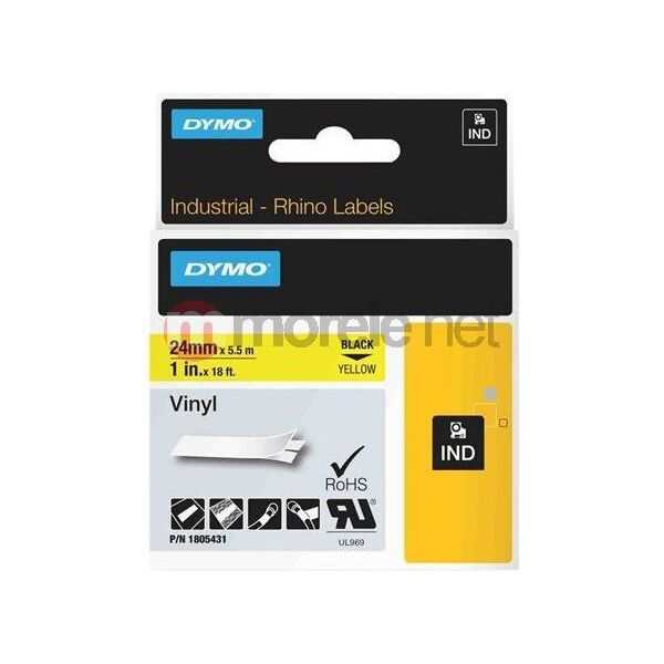 Dymo etykieta Rhino zółta 1805431 nadruk czarny