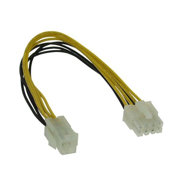 InLine ATX/EPS 4-pin - ATX/EPS 8-pin, 0.2m, Żółty (26633)
