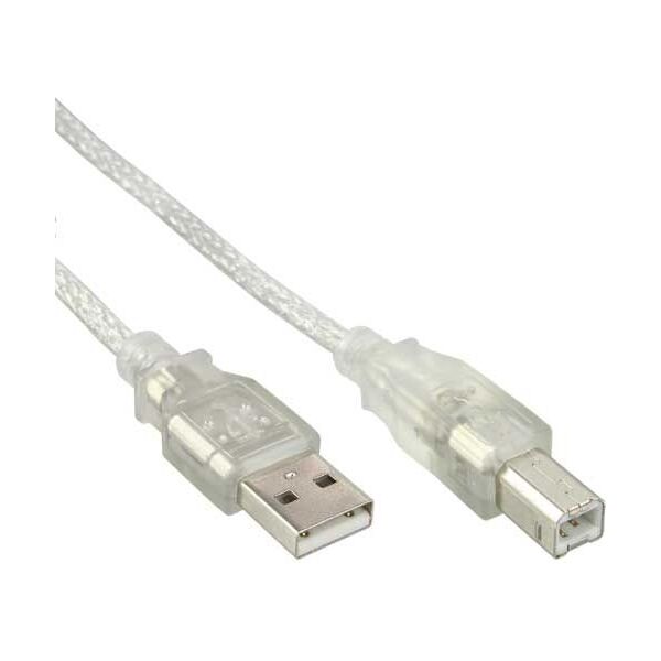 Kabel USB InLine USB-A - USB-B 1 m Przezroczysty (34510)