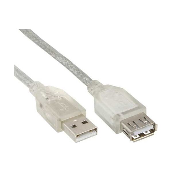 Kabel USB InLine USB-A - USB-A 3 m Biały (34603)