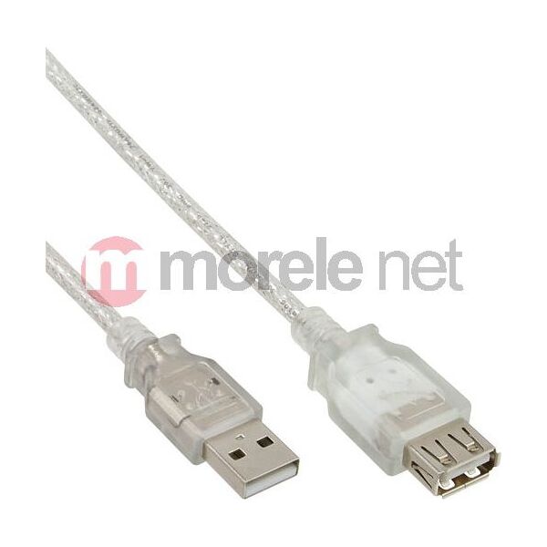 Kabel USB InLine USB-A - USB-A 3 m Biały (34605)