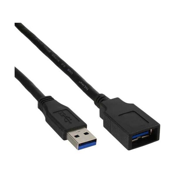 Kabel USB InLine USB-A - USB-A 3 m Czarny (35630)
